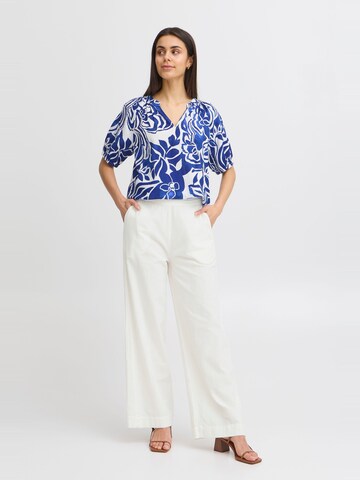 Wide Leg Pantalon 'Frabell' Fransa en blanc