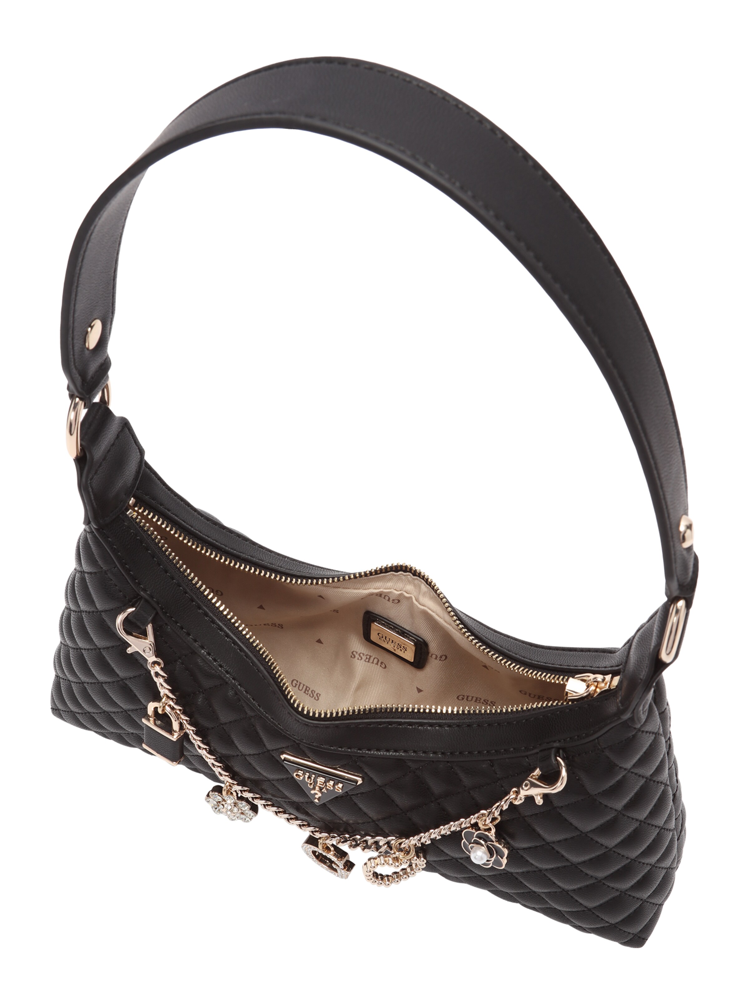 Sac bandoulière 'EVERLEE TOP ZIP SHOULDER BAG' GUESS en noir