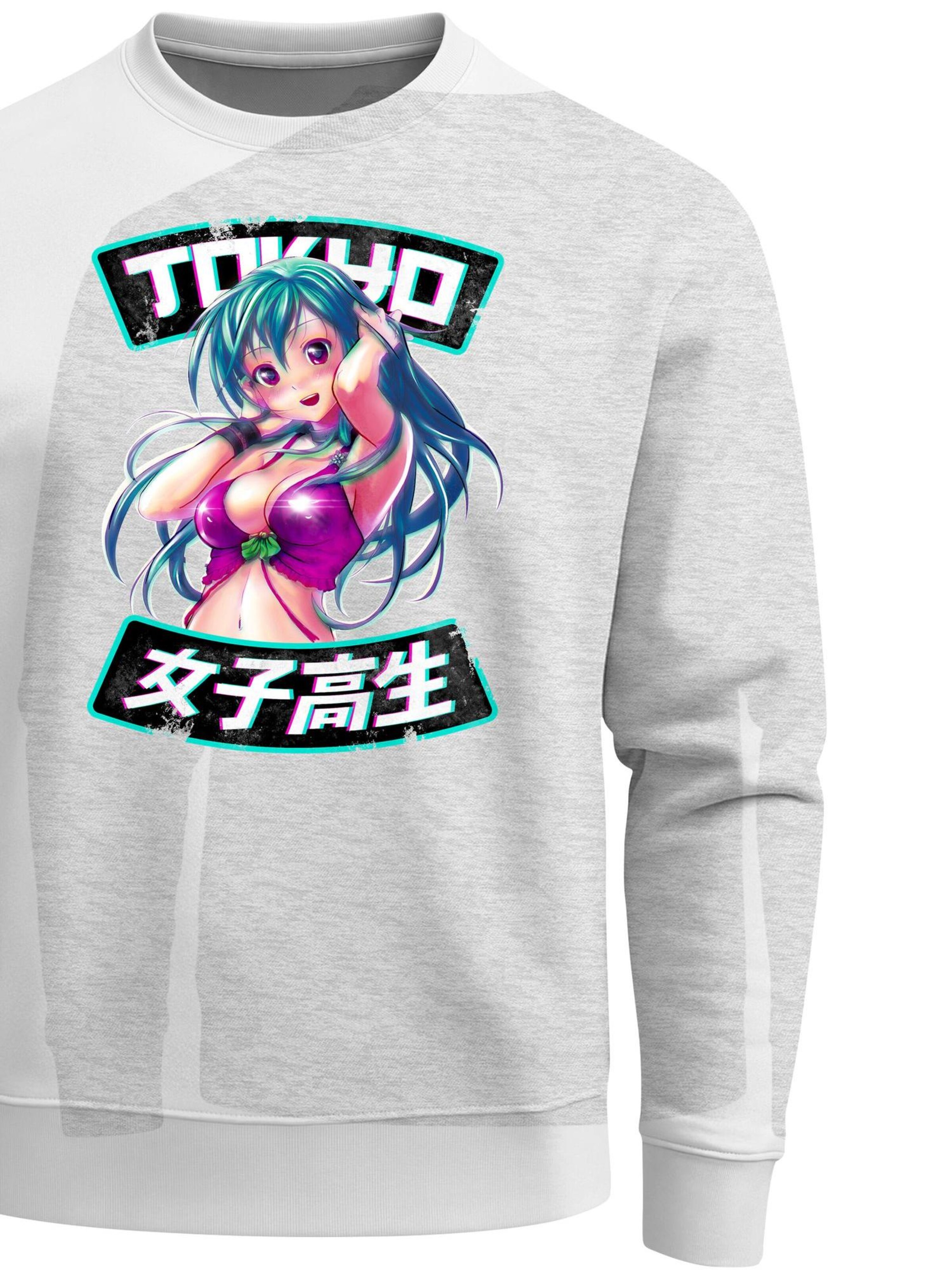 Neverless Sweatshirt 'Anime Girl' in Grey