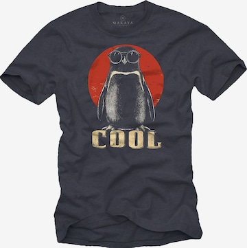 MAKAYA Shirt 'Pinguin' in Grey: front