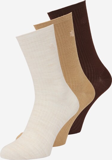 Lauren Ralph Lauren Socken in creme / sand / dunkelbraun, Produktansicht