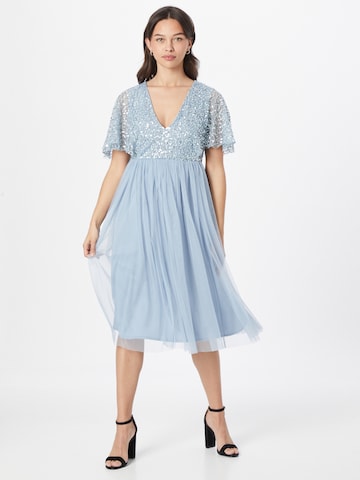Maya Deluxe Cocktail Dress in Blue: front