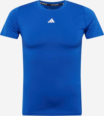 Tricou funcțional 'Techfit' de la ADIDAS PERFORMANCE pe albastru: față