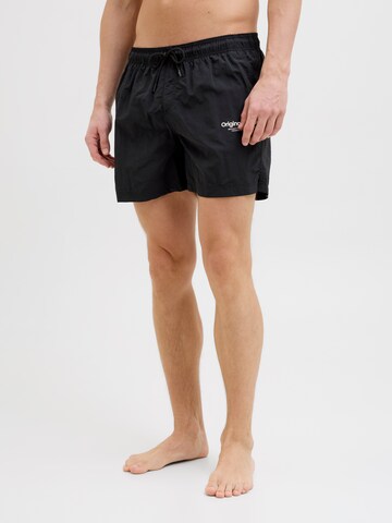 JACK & JONES Board Shorts 'JPSTNaxos' in Black: front