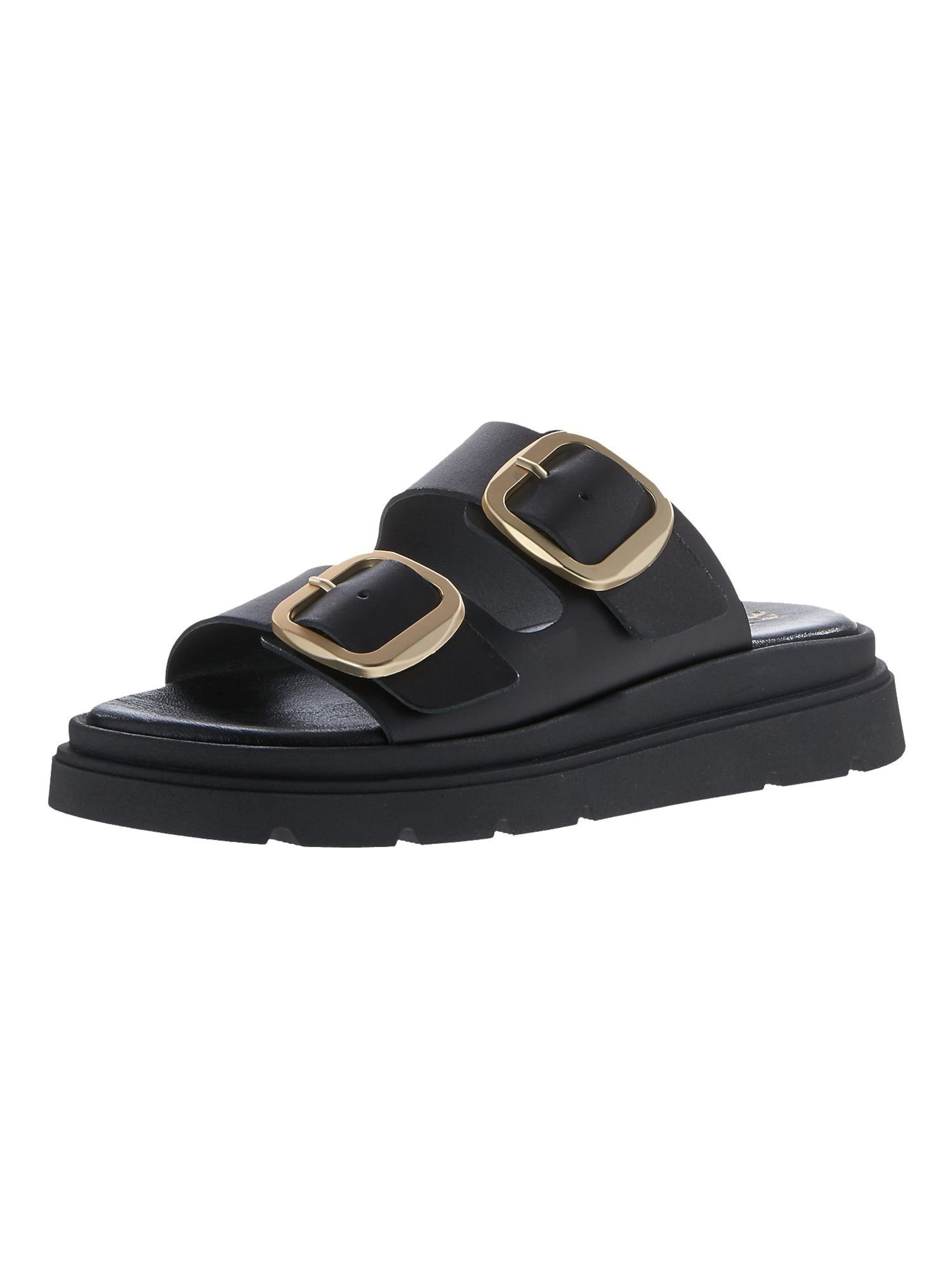 Tamaris Mules in Black: front