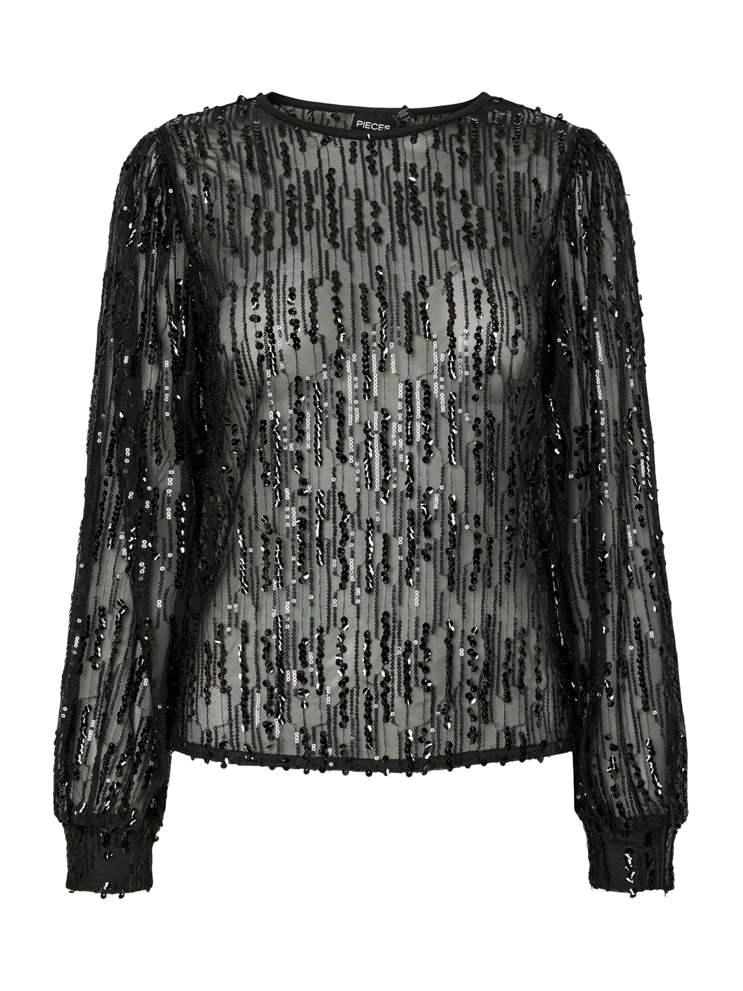 PIECES Shirt 'PCMALLE' in Black: front