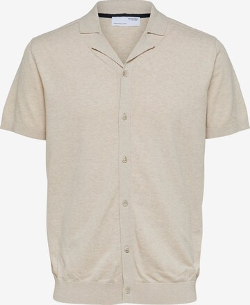 SELECTED HOMME Button Up Shirt 'Berg' in Grey: front