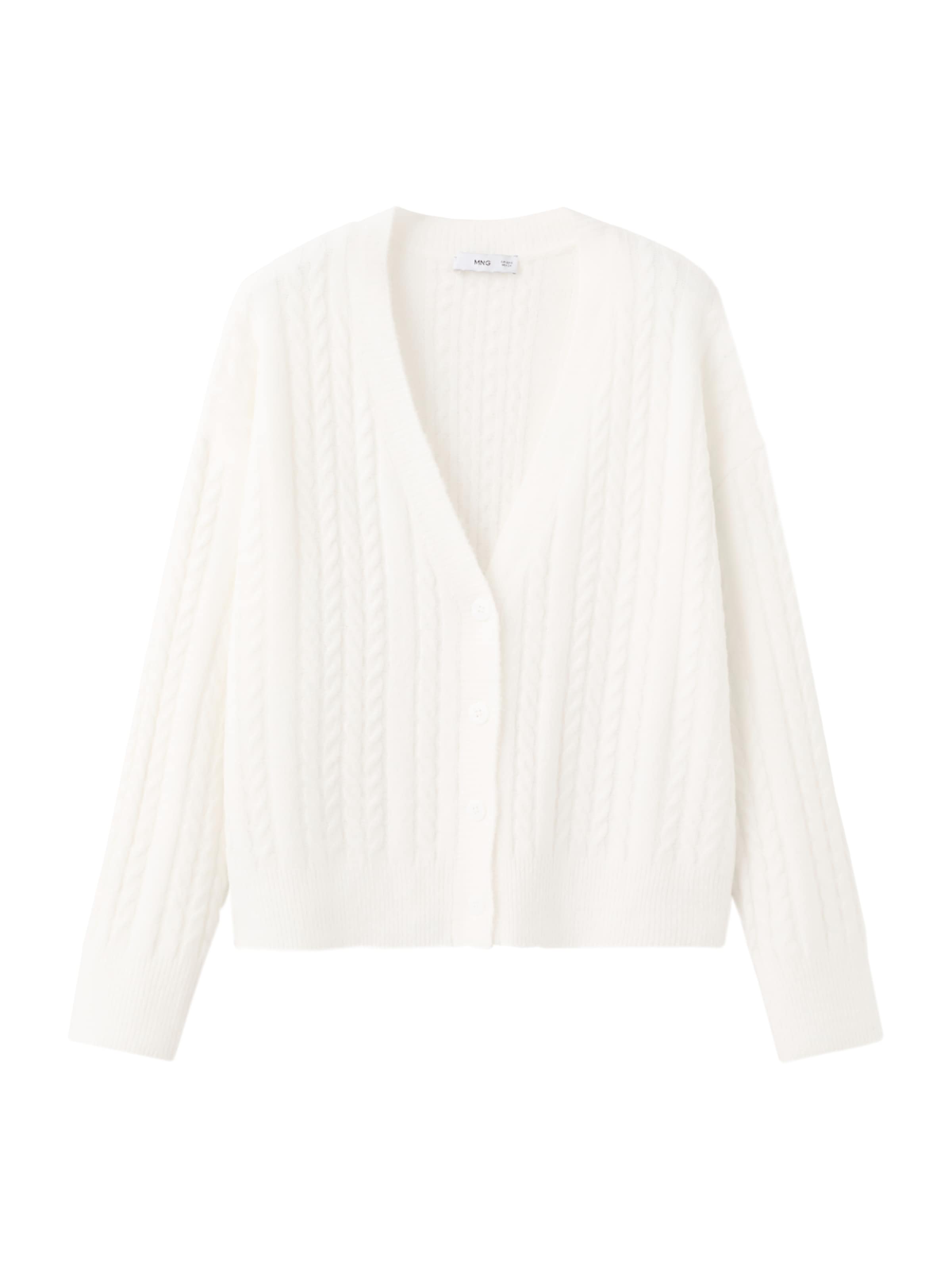 MANGO Gebreid vest 'Talcore' in Beige: voorkant