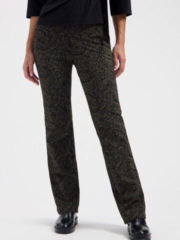 Lady Day Regular Trousers 'Lady Day Poppy Ley print' in Green: front