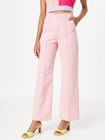 Wide Leg Pantalon Cotton On en rose : devant