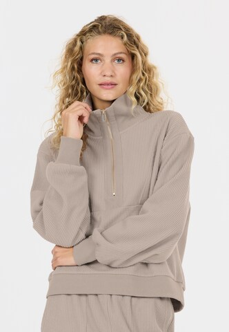 Athlecia Sportief sweatshirt 'Reiley' in Beige: voorkant