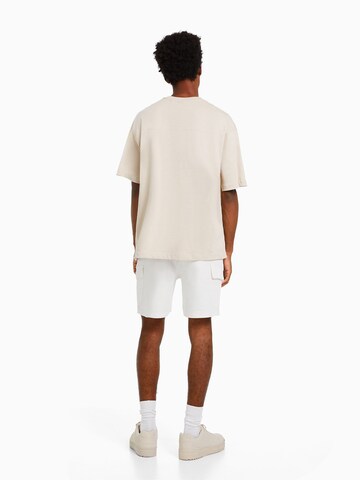 Bershka Regular Cargo Pants in White