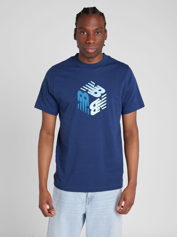 new balance Shirt 'Essentials Explorer' in Blauw: voorkant