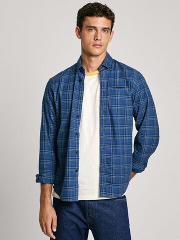 Pepe Jeans Regular Fit Hemd 'Alan' in Blau: Vorderseite