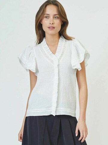 Chemisier 'Alisa' co'couture en blanc : devant