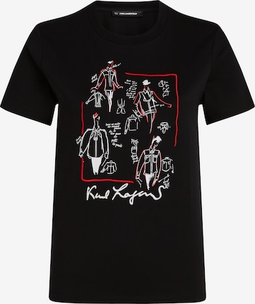 melns Karl Lagerfeld T-Krekls: no priekšpuses