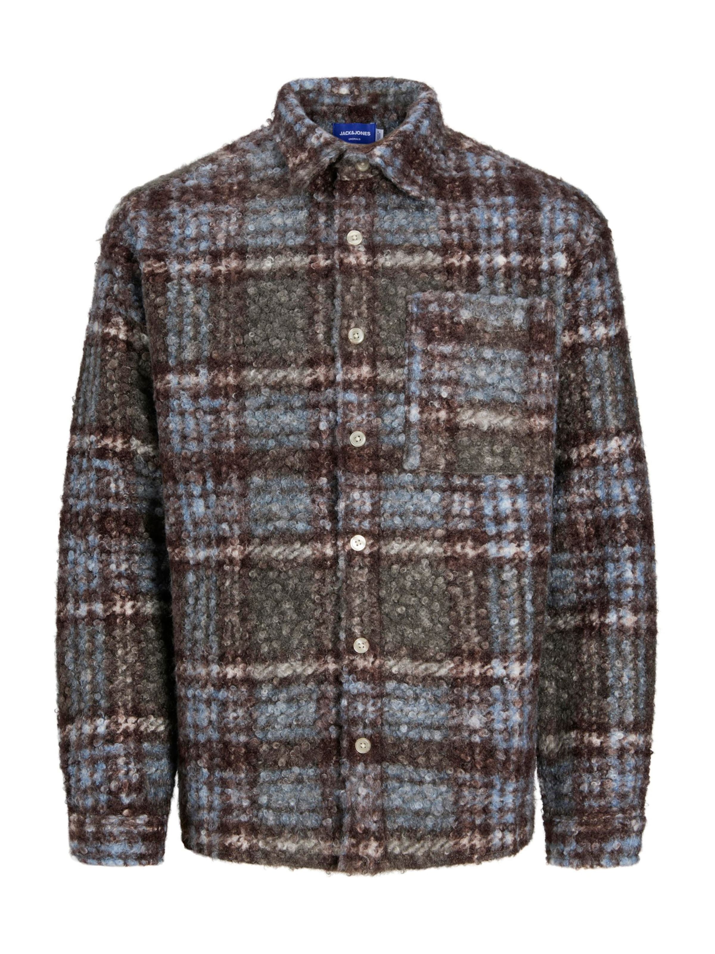 JACK & JONES Regular fit Button Up Shirt 'DENVER' in Brown: front