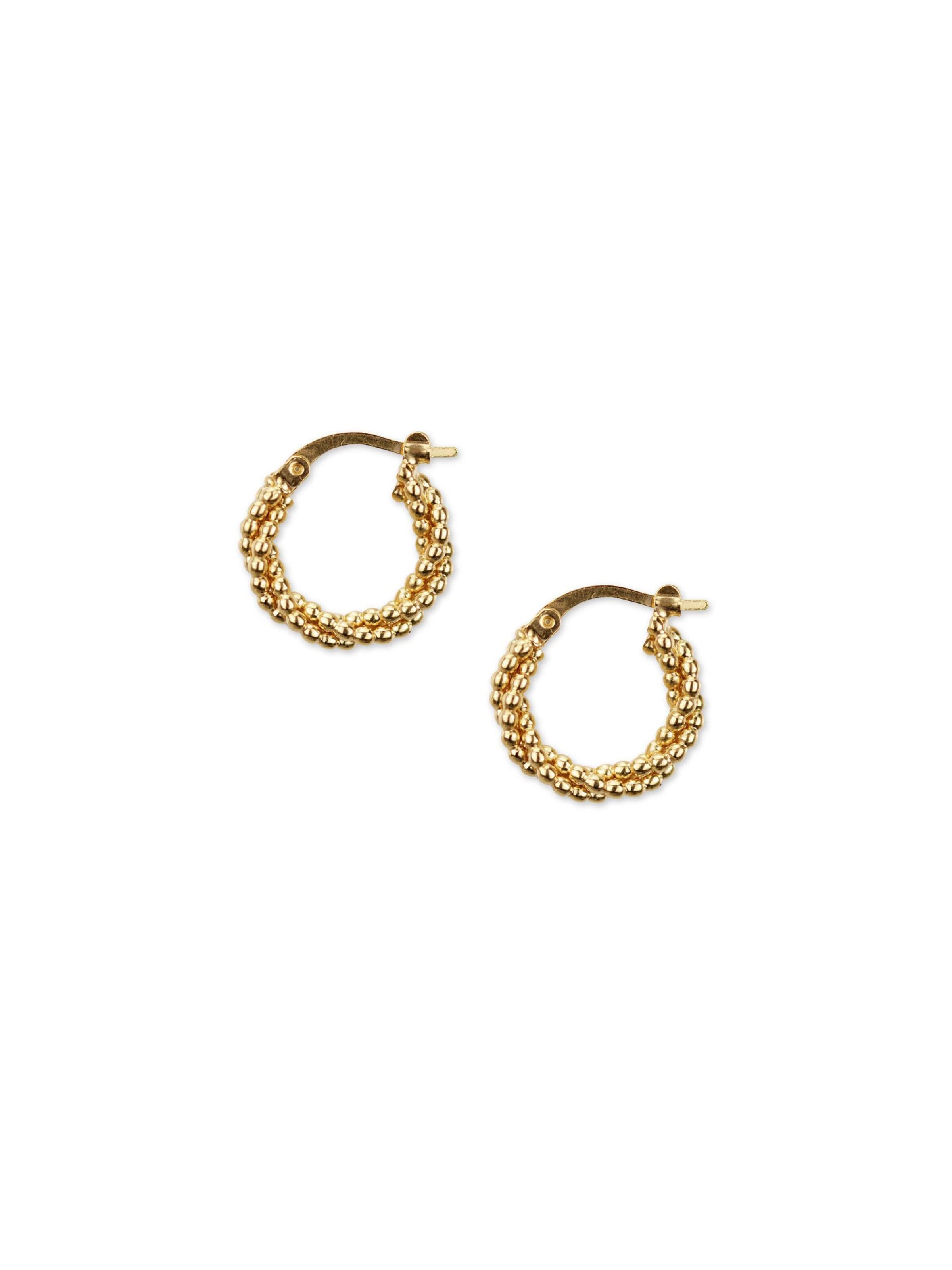 lille mus Ohrringe 'Creolen 'Perlenkordel' Small'‌‌‌‌‌‌‌‌‌ in Gold: Vorderseite