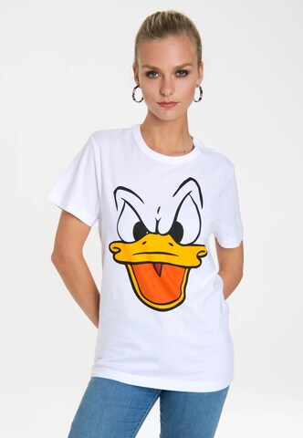 LOGOSHIRT Shirt 'Donald Duck – Face' in Gemengde kleuren: voorkant