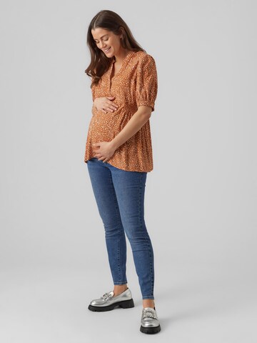 MAMALICIOUS Blouse 'Hella Lia' in Bruin