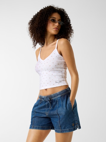 GUESS JEANS Топ 'POINTELLE' в Белый: спереди