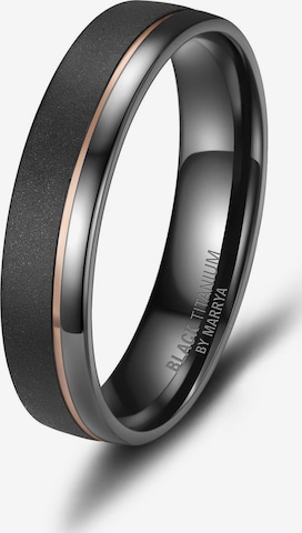 Anello 'MARRYA Ehering BT-04 aus Black Titanium – Schwarz Rosé' di MARRYA in grigio: frontale
