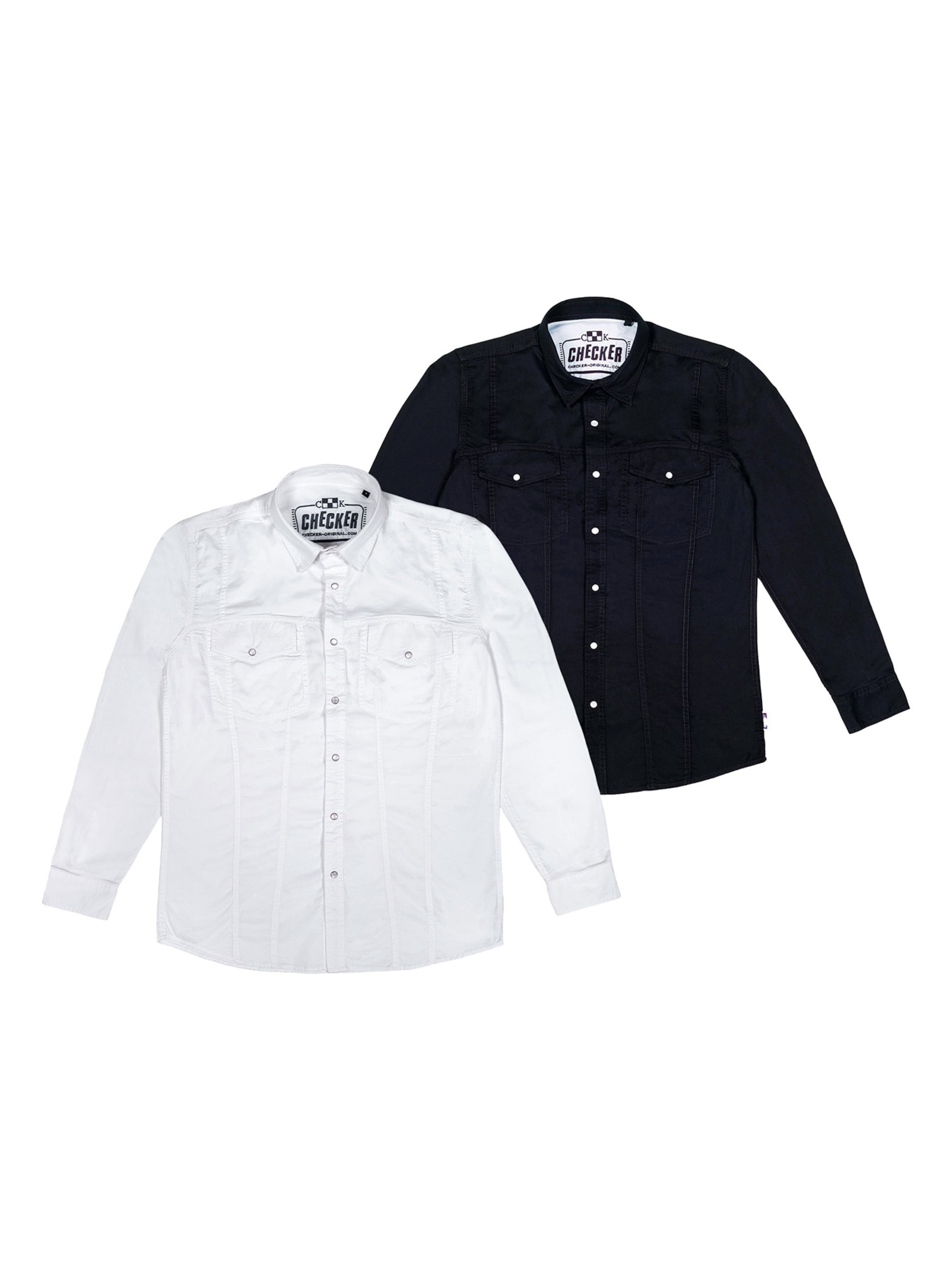 Checker Regular Fit Hemd ' Dynasty Denim ' in Blau: Vorderseite