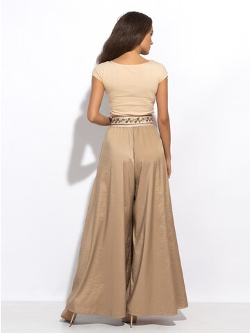 JIORO Wide leg Pants 'ESSENTIALS' in Beige