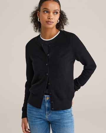 WE FashionKardigan - crna boja: prednji dio