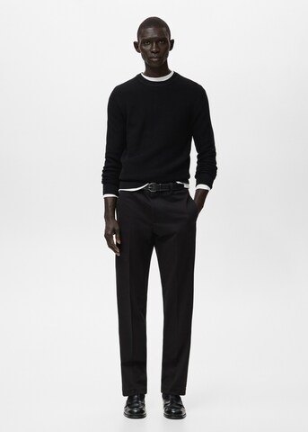 MANGO MAN Regular Pleated Pants 'Koda' in Black