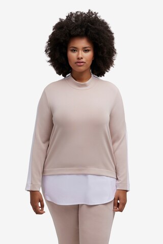 Sweat-shirt Ulla Popken en rose : devant