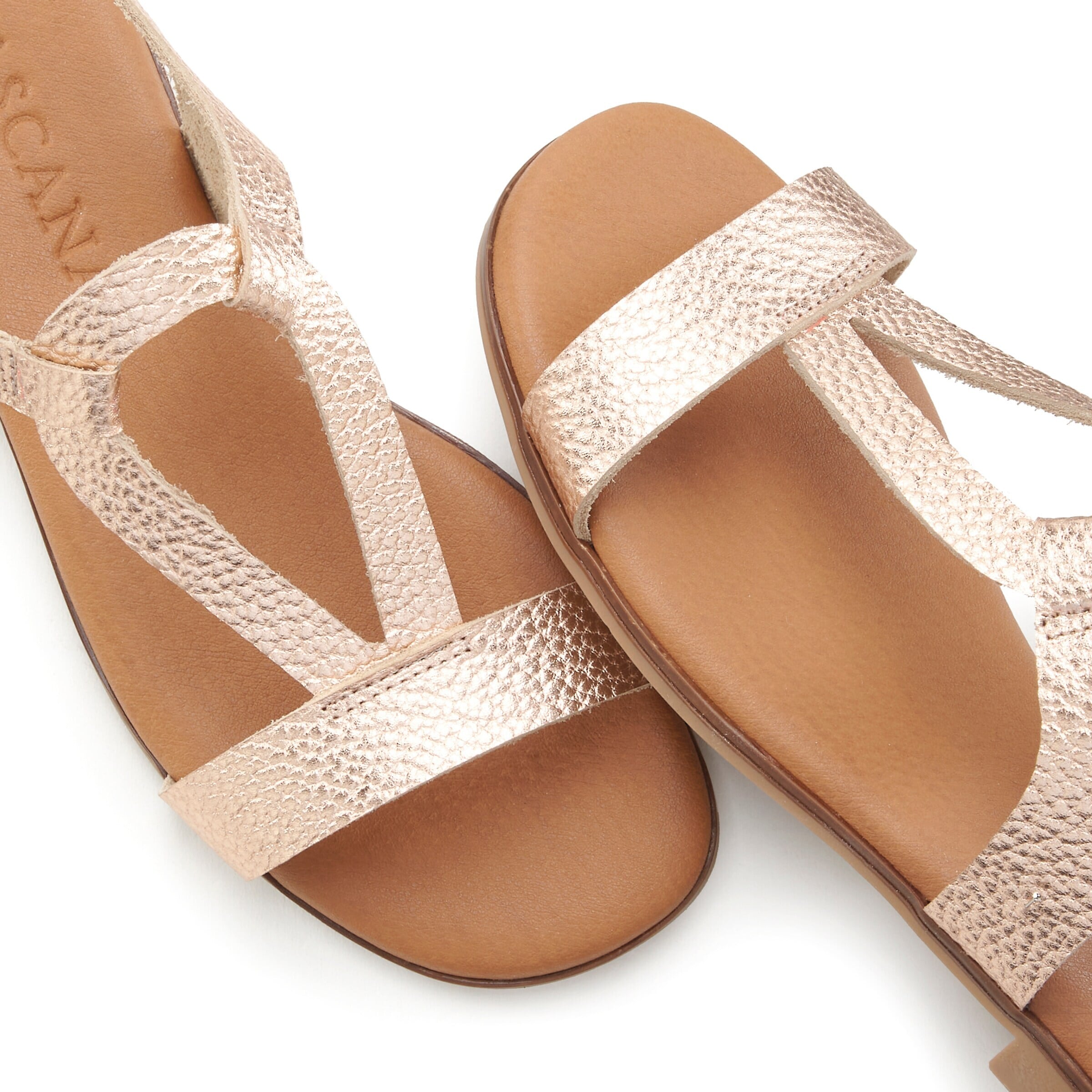 LASCANA Sandali s paščki | zlata barva