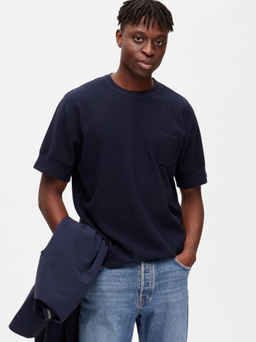 SELECTED HOMMEPulover 'REES' - plava boja
