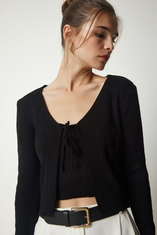 Happiness İstanbul Gebreid vest in Zwart