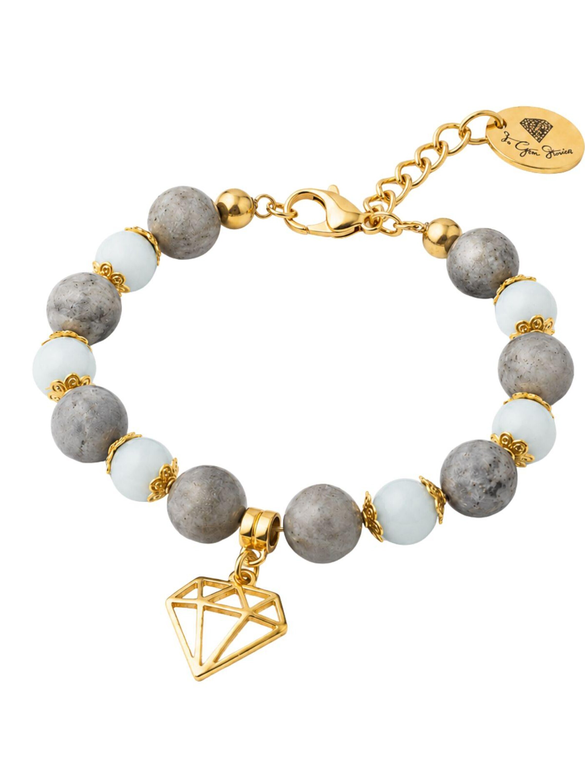 THE GEM STORIES JEWELRY Βραχιόλι σε γκρι: μπροστά