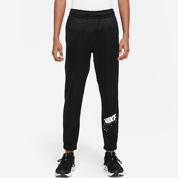 NIKETapered Sportske hlače - crna boja: prednji dio