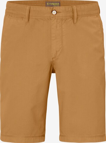 REDPOINT Regular Chino Pants in Brown: front