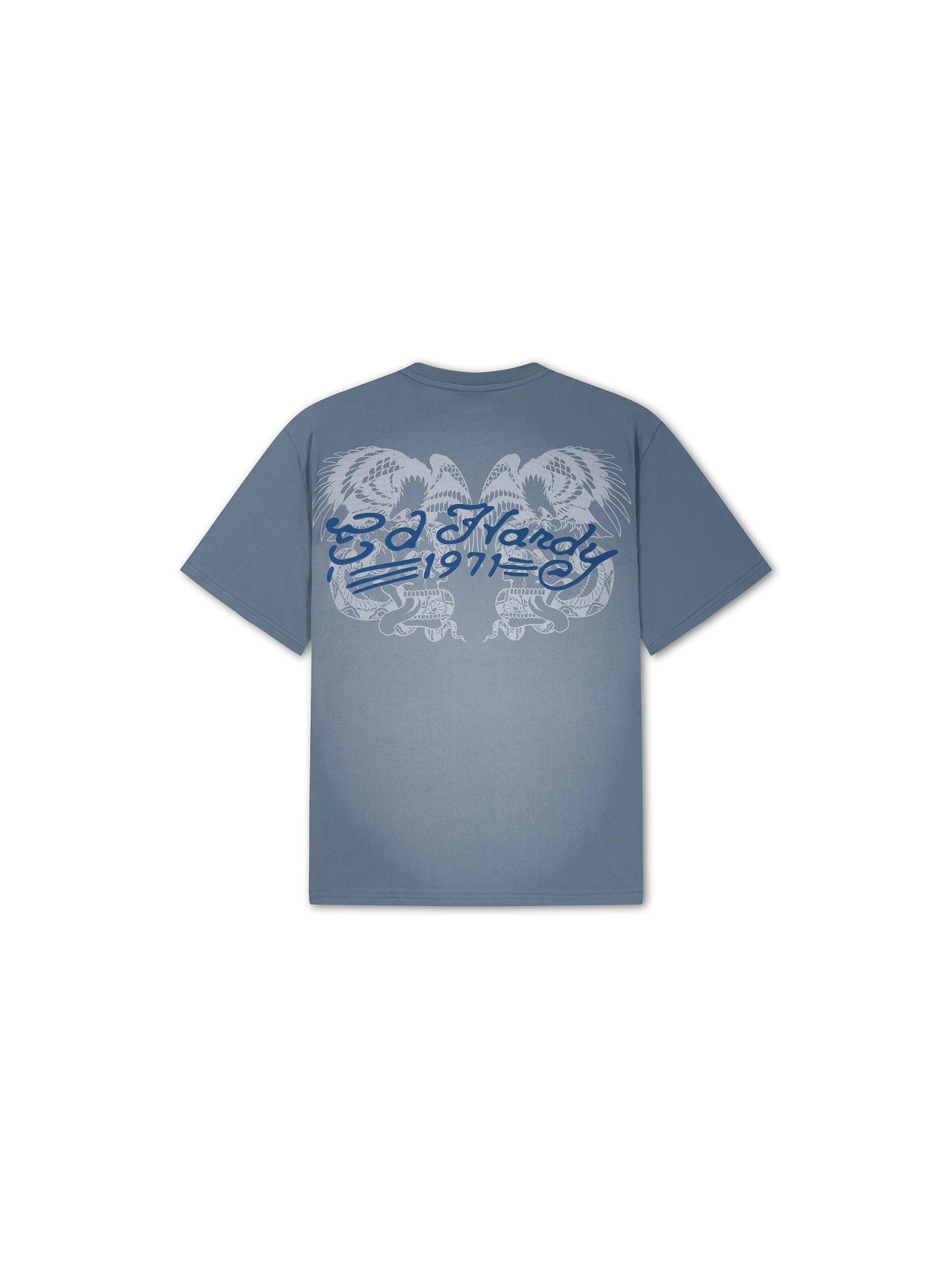 Tricou 'Brave Hearts Stay True' de la Ed Hardy pe albastru