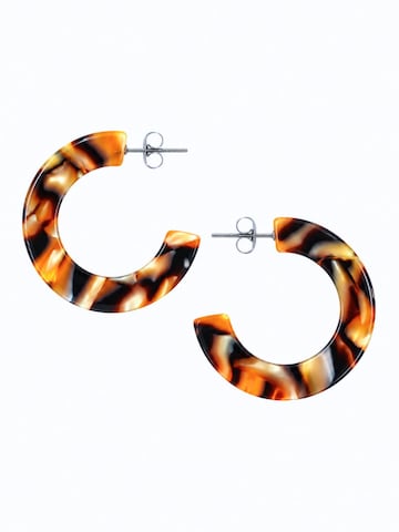 Fräulein Wunder Earrings 'Acetat Abby' in Brown: front