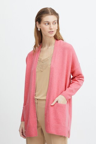 ICHI Gebreid vest in Roze: voorkant