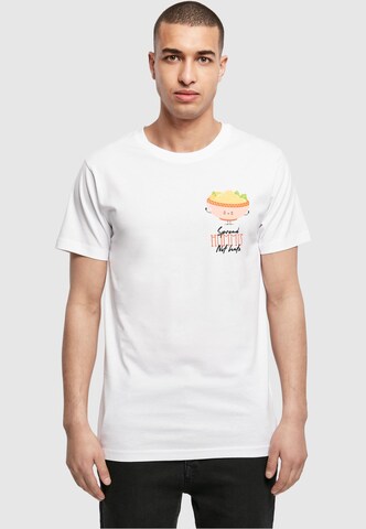 Tricou 'Spread Hummus' de la Merchcode pe alb: față