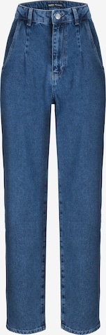 WEM Fashion Tapered Pleated Jeans in Blue: front