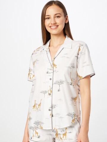 Cyberjammies Pajama Shirt 'Carly Giraffe' in White: front