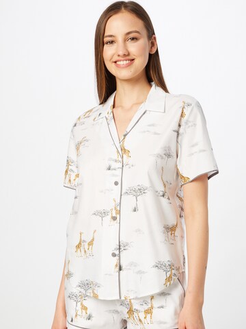 Cyberjammies Slaapshirt 'Carly Giraffe' in Wit: voorkant