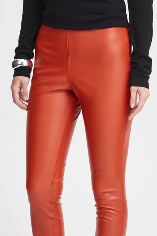 ICHI Slimfit Leggings 'Comano Le2' in Rood