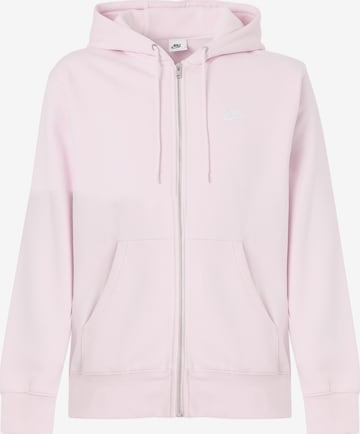 Nike Sportswear Tepláková bunda 'CLUB' - Ružová: predná strana