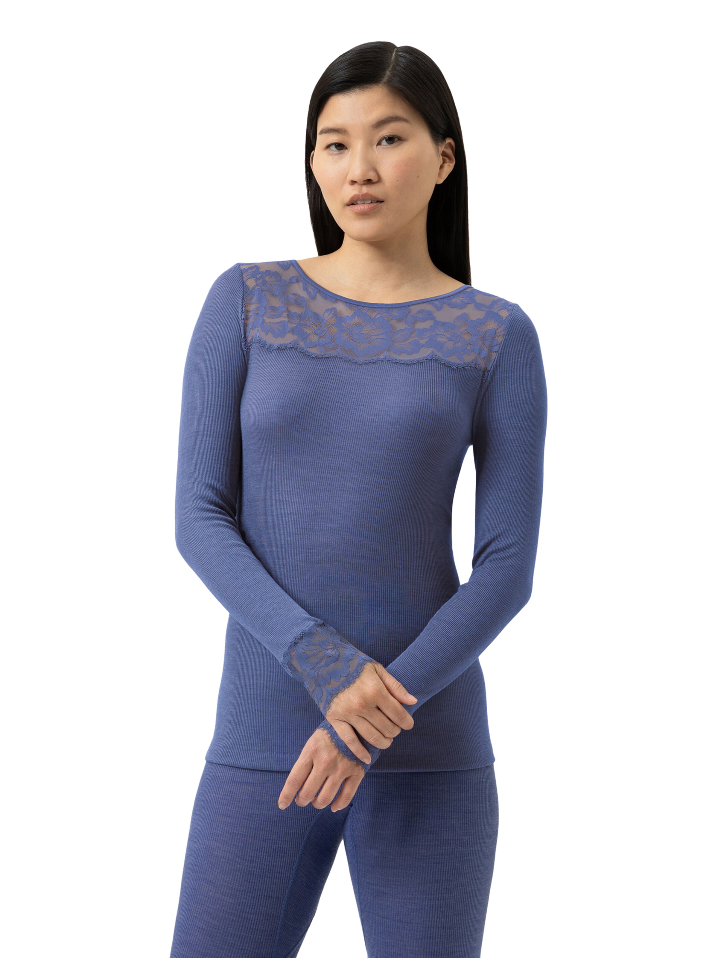 Mey Undershirt 'Wool Love' in Blue: front