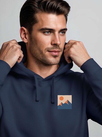Neverless Sweatshirt 'Minimal Mountain' in Blue