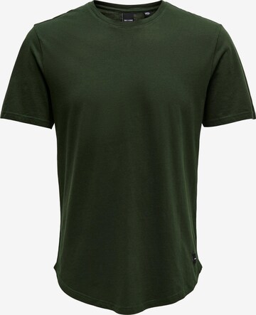 Coupe regular T-Shirt 'Matt' Only & Sons en vert : devant