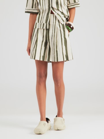 MM by Max Mara Loosefit Bandplooibroek 'PANTEON' in Groen: voorkant